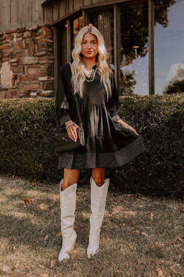 Dreamy Moment Mini Dress in Black Product Image
