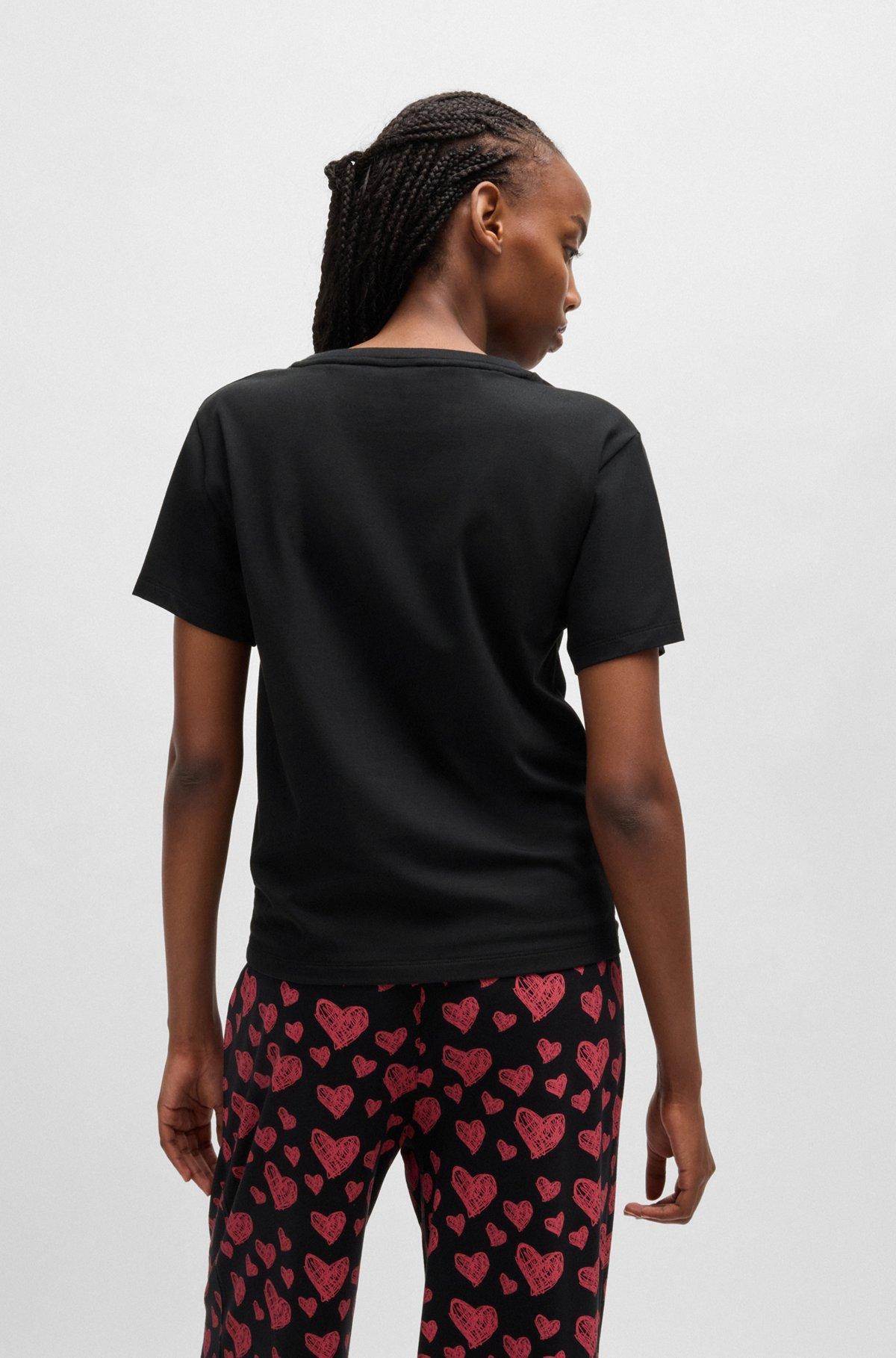 Modal-blend pajama T-shirt with seasonal logo print Product Image