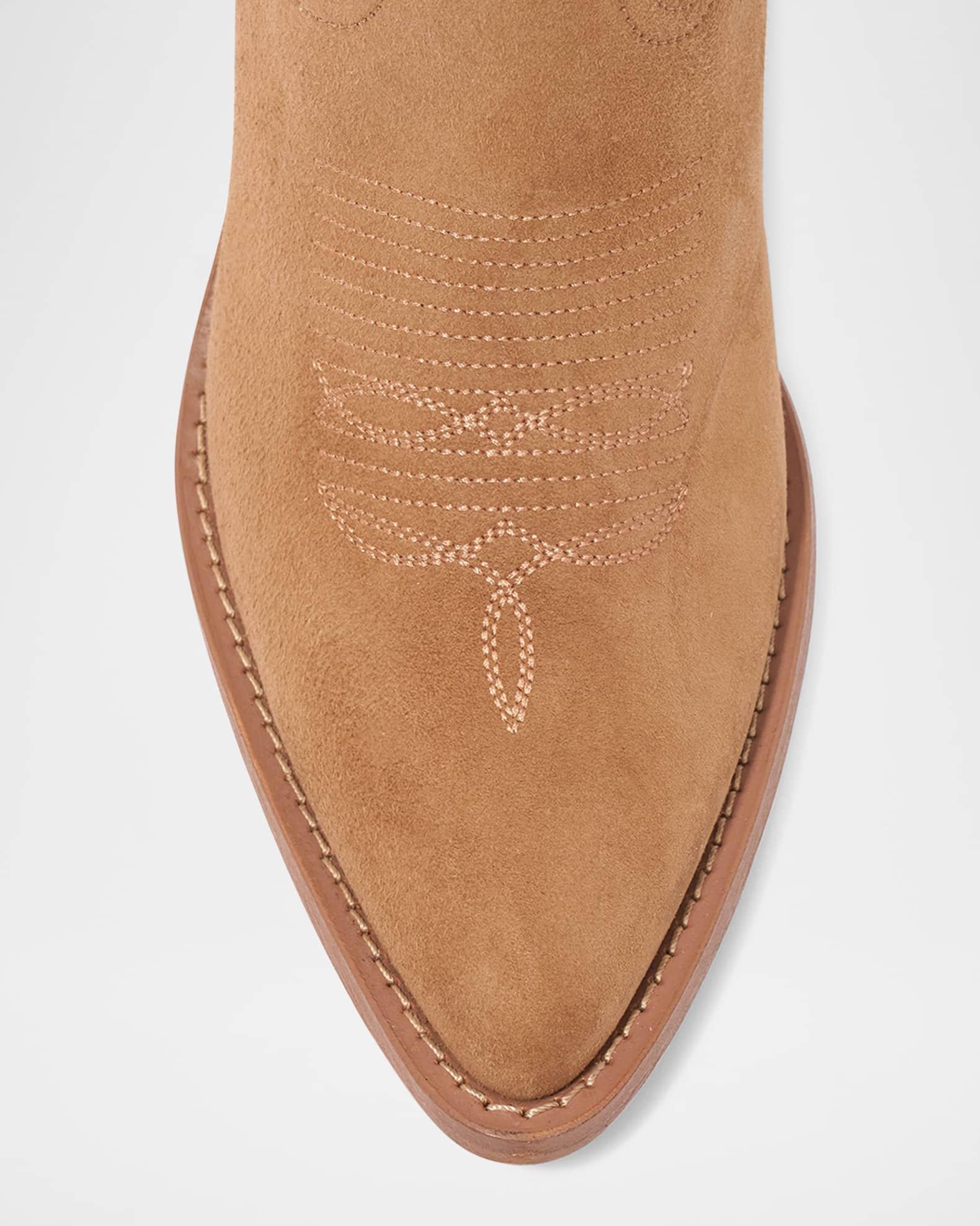 Katie Suede Western Stiletto Booties Product Image