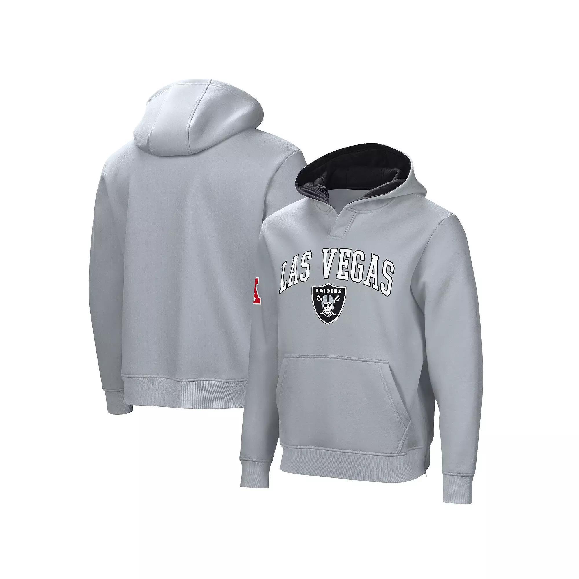 Men's  Silver Las Vegas Raiders Linebacker Adaptive Pullover Hoodie, Size: Small, Lvr Silver Product Image
