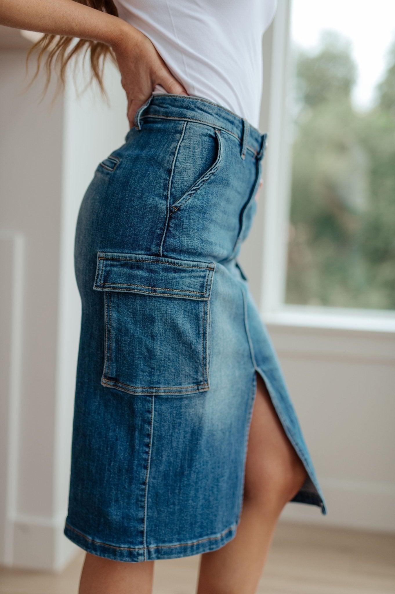 Always Be There Cargo Denim Skirt (Online Exclusive) Product Image