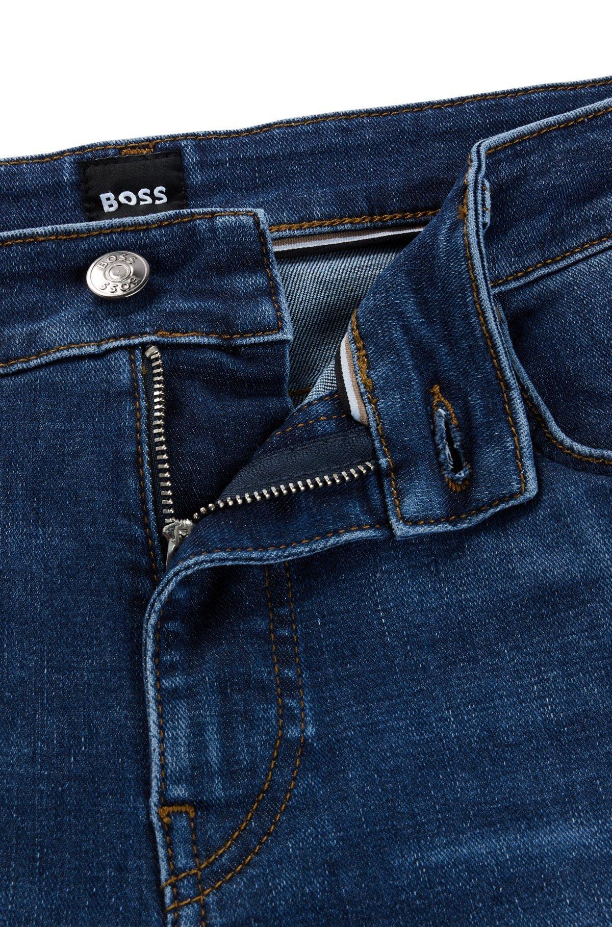 Delaware Slim-fit jeans in dark-blue super-soft denim Product Image