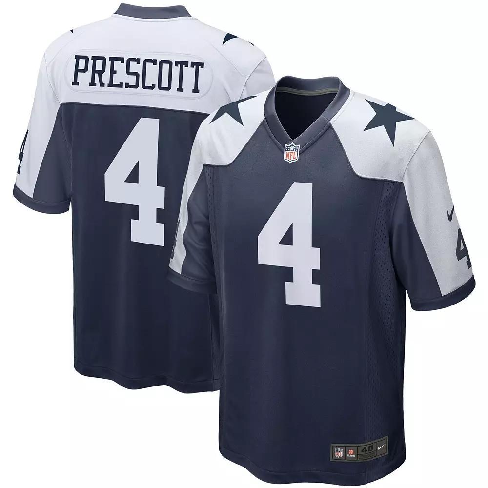 Men's Nike Dak Prescott Navy Dallas Cowboys Alternate Game Team Jersey, Size: 2XL, Blue Product Image
