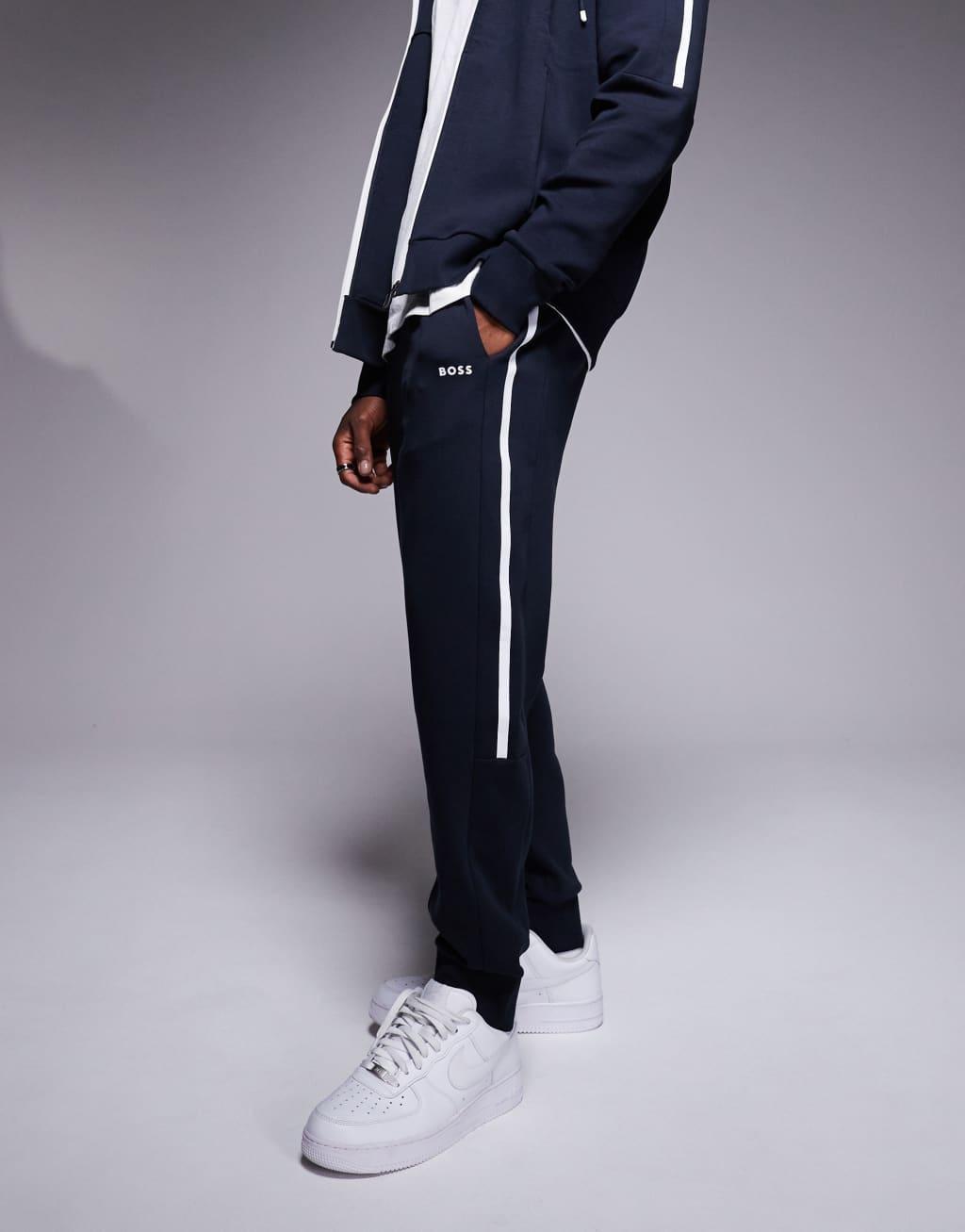 BOSS Green Hadiko cuffed sweatpants regular fit in navy - part of a set Product Image