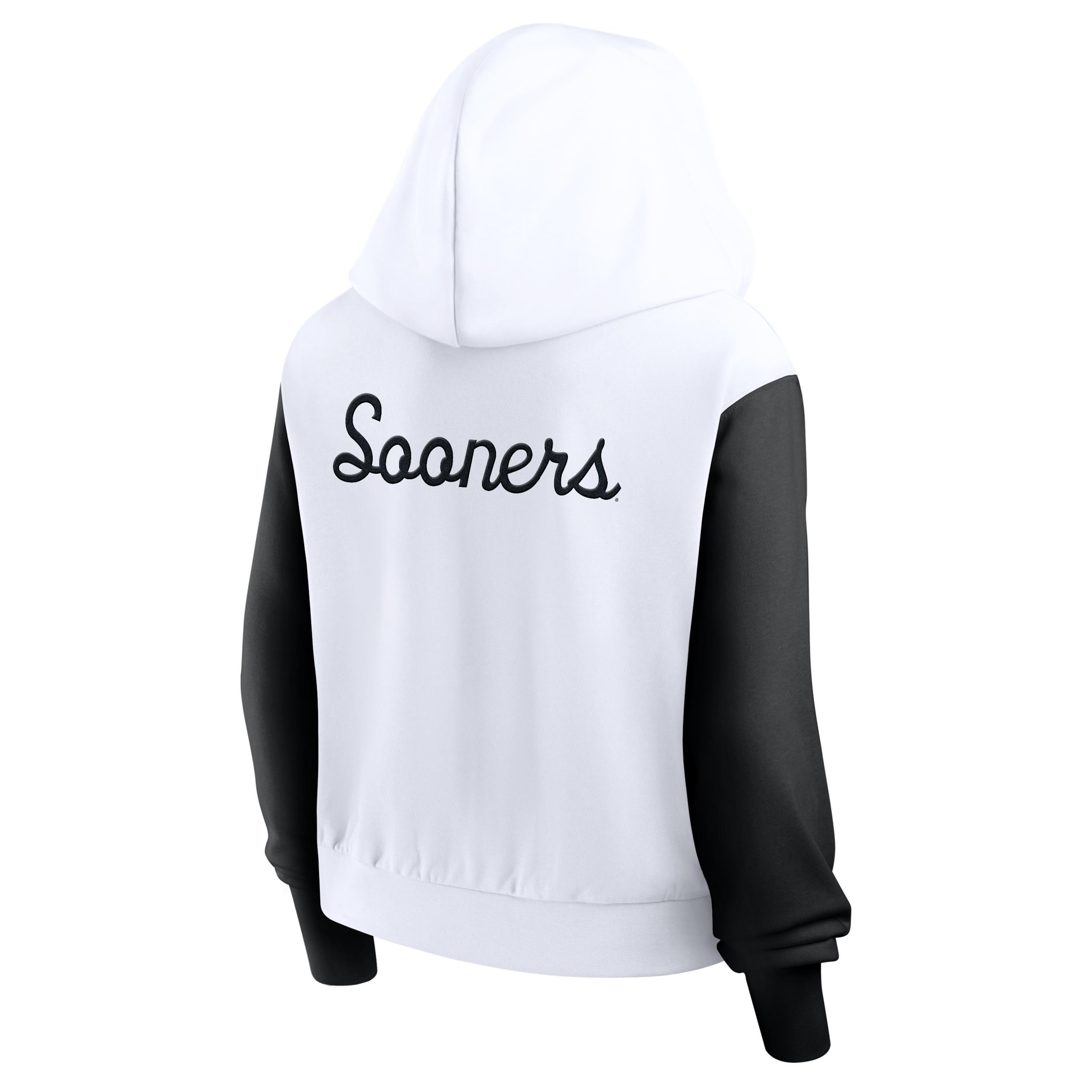 Women's Oklahoma Athletic Prep Colorblocked Script Womenâs Jordan Brand College Full-Zip Hoodie Product Image