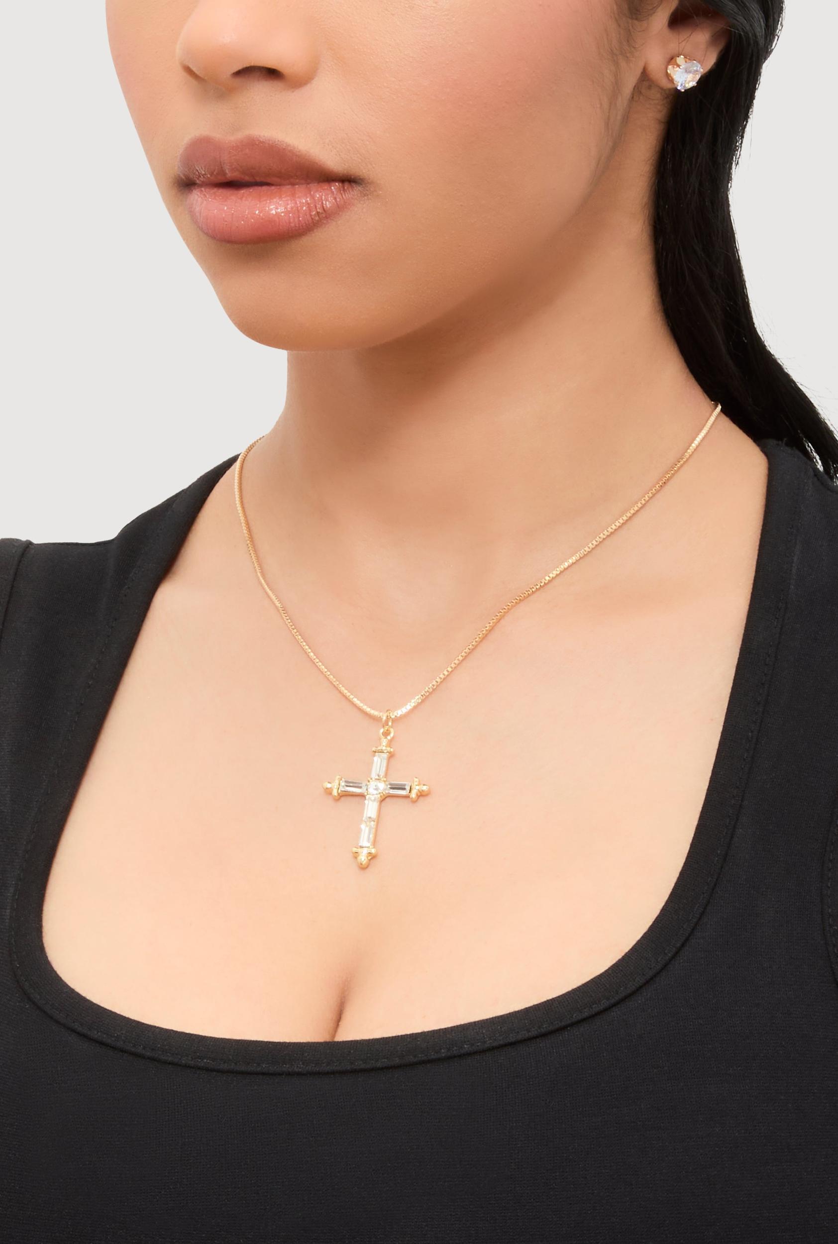 Cubic Zirconia Bear Charm Necklace with Stud Earrings Female Product Image