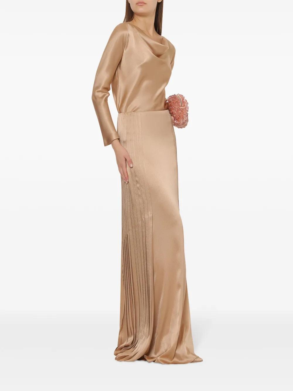 ALBERTA FERRETTI Satin-finish Blouse In Pink Product Image
