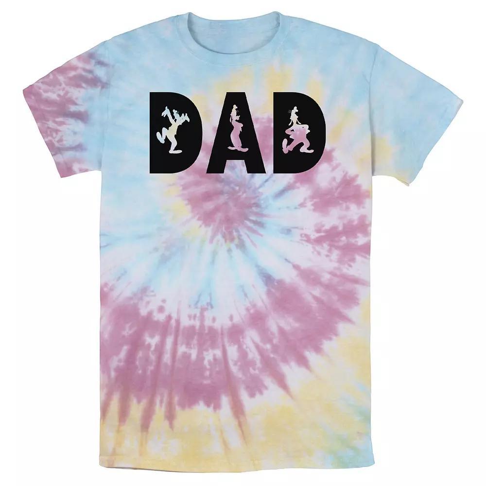 Men's Disney Mickey & Friends Father's Day Dad Goofy Silhouettes Wash Tee, Size: XL, White Blue Product Image