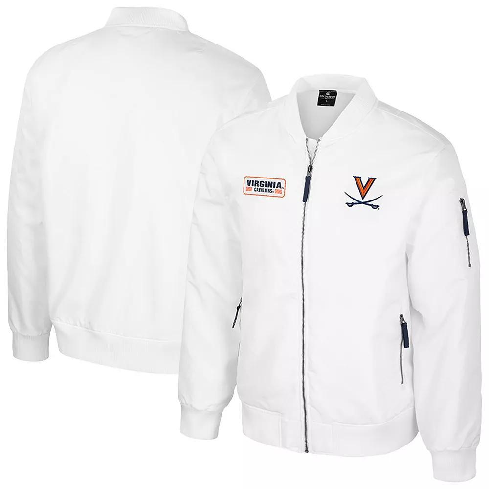 Men's Colosseum Virginia Cavaliers White Rabbit Full-Zip Bomber Jacket, Size: XL Product Image