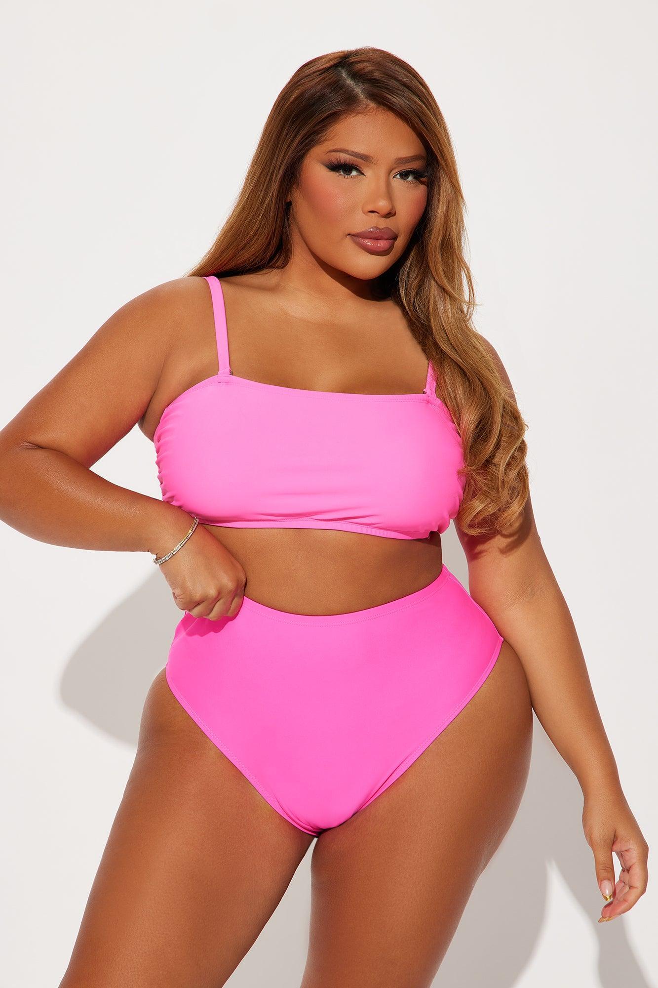Maui Mix And Match Bandeau Bikini Top - Hot Pink Product Image
