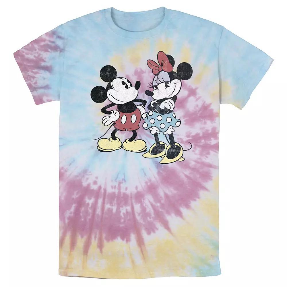 Disney's Mickey & Minnie Mouse Retro Friends Wash Tee, Men's, Size: Large, White Blue Product Image