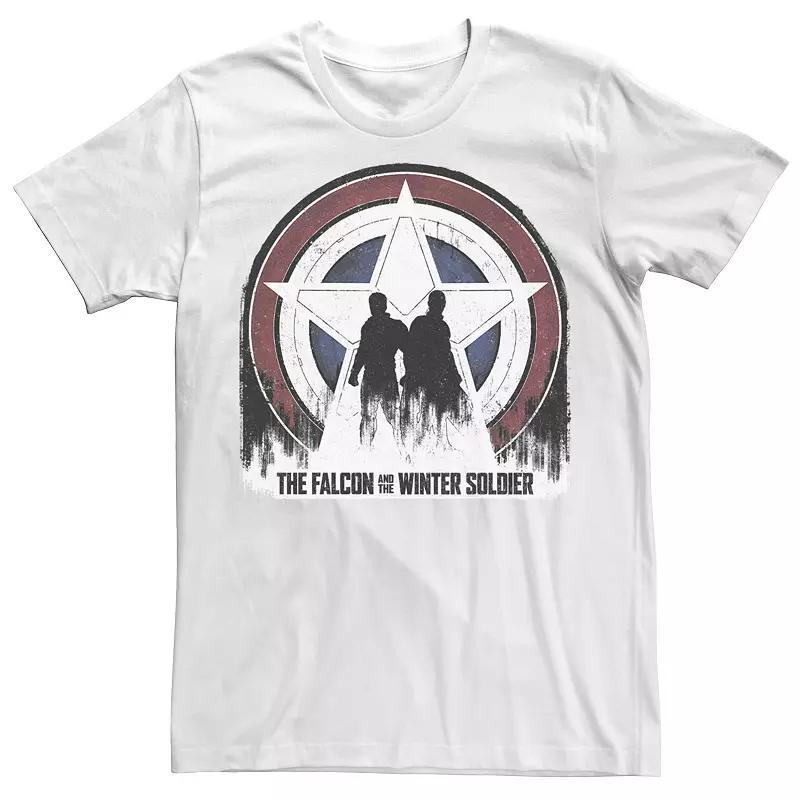 Men's Marvel The Falcon And The Winter Soldier Silhouettes Logo Tee, Size: Small, White Product Image