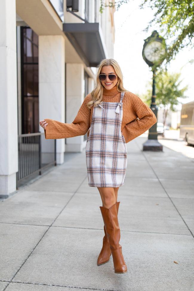Over It Plaid Overall Mini Dress FINAL SALE Product Image