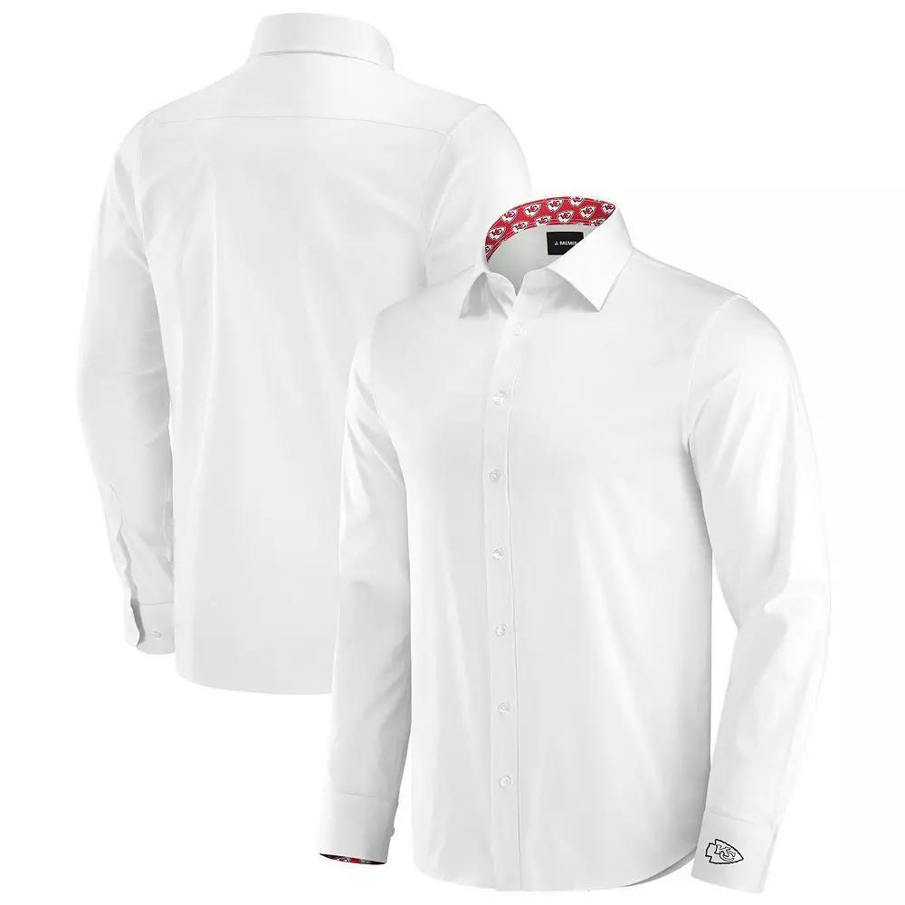 Men's J. Palmer White New York Jets Man-In-Motion Long Sleeve Button-Up Dress Shirt, Size: Small Product Image