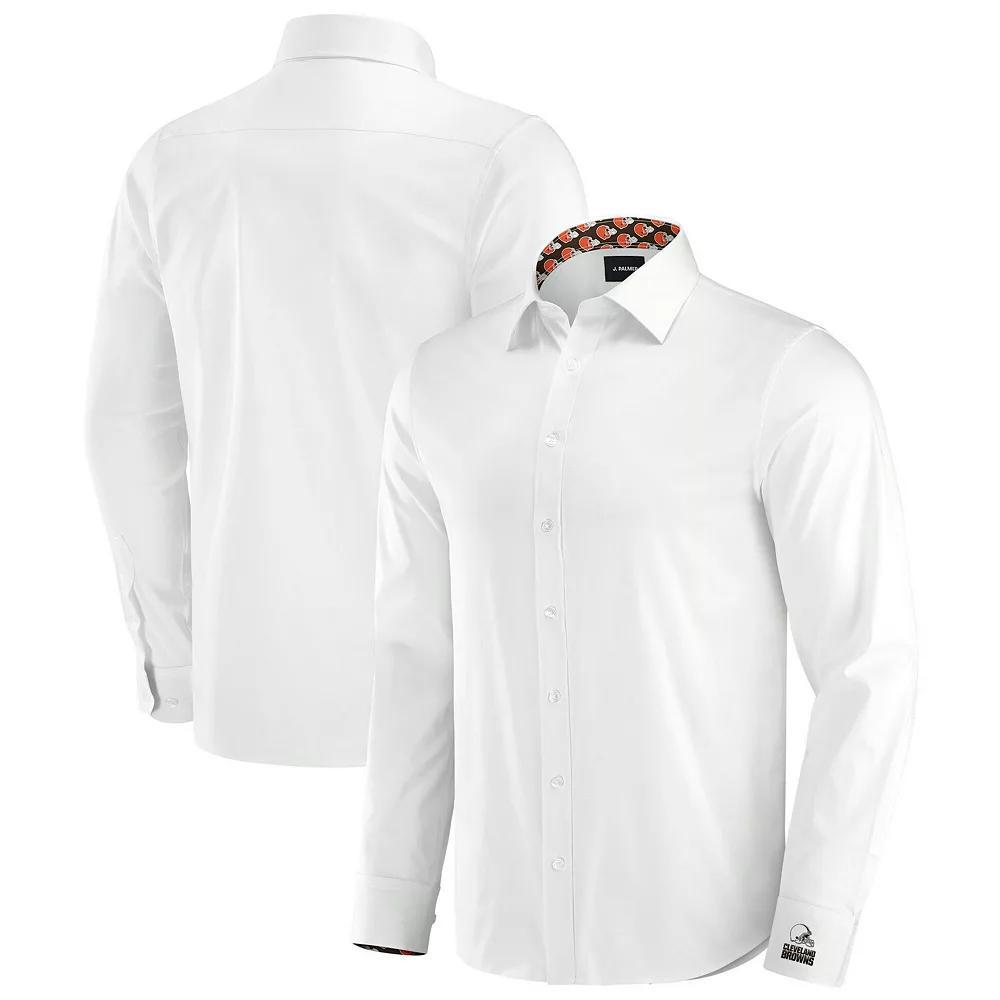 Men's J. Palmer White Cleveland Browns Man-In-Motion Long Sleeve Button-Up Dress Shirt, Size: XL Product Image