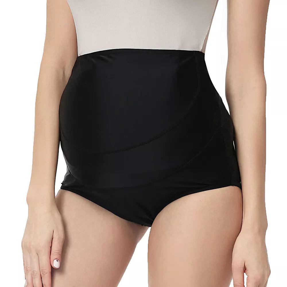Maternity Pokkori UPF 50+ Over-The-Belly Swim Bottoms, Women's, Size: Medium-Mat, Black Product Image