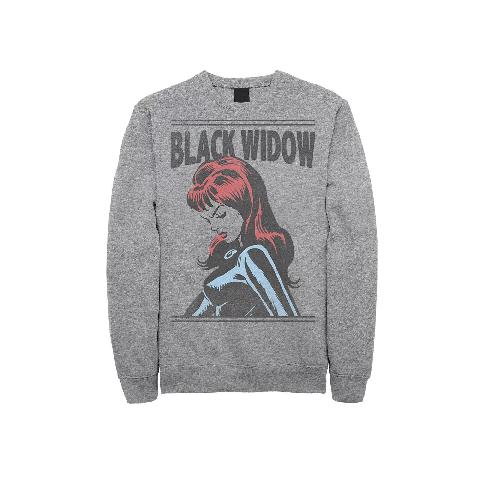 Men's Marvel Widow Simple Sweatshirt, Size: XXL, Athletic Grey Product Image