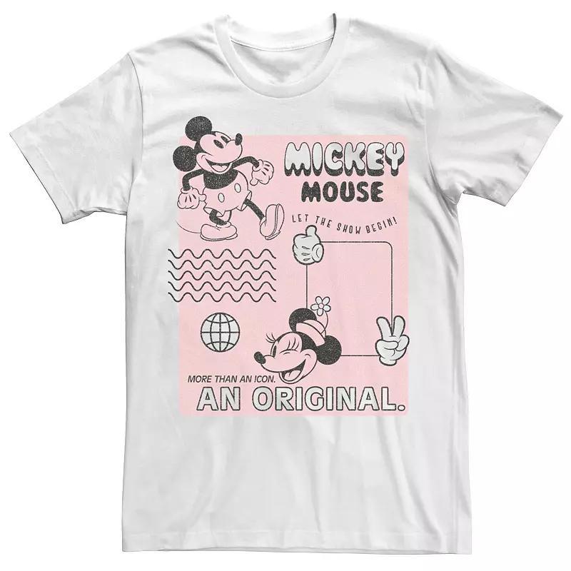 Men's Mickey Classic Orginal Mickey Vintage Poster Tee, Size: XL, White Product Image
