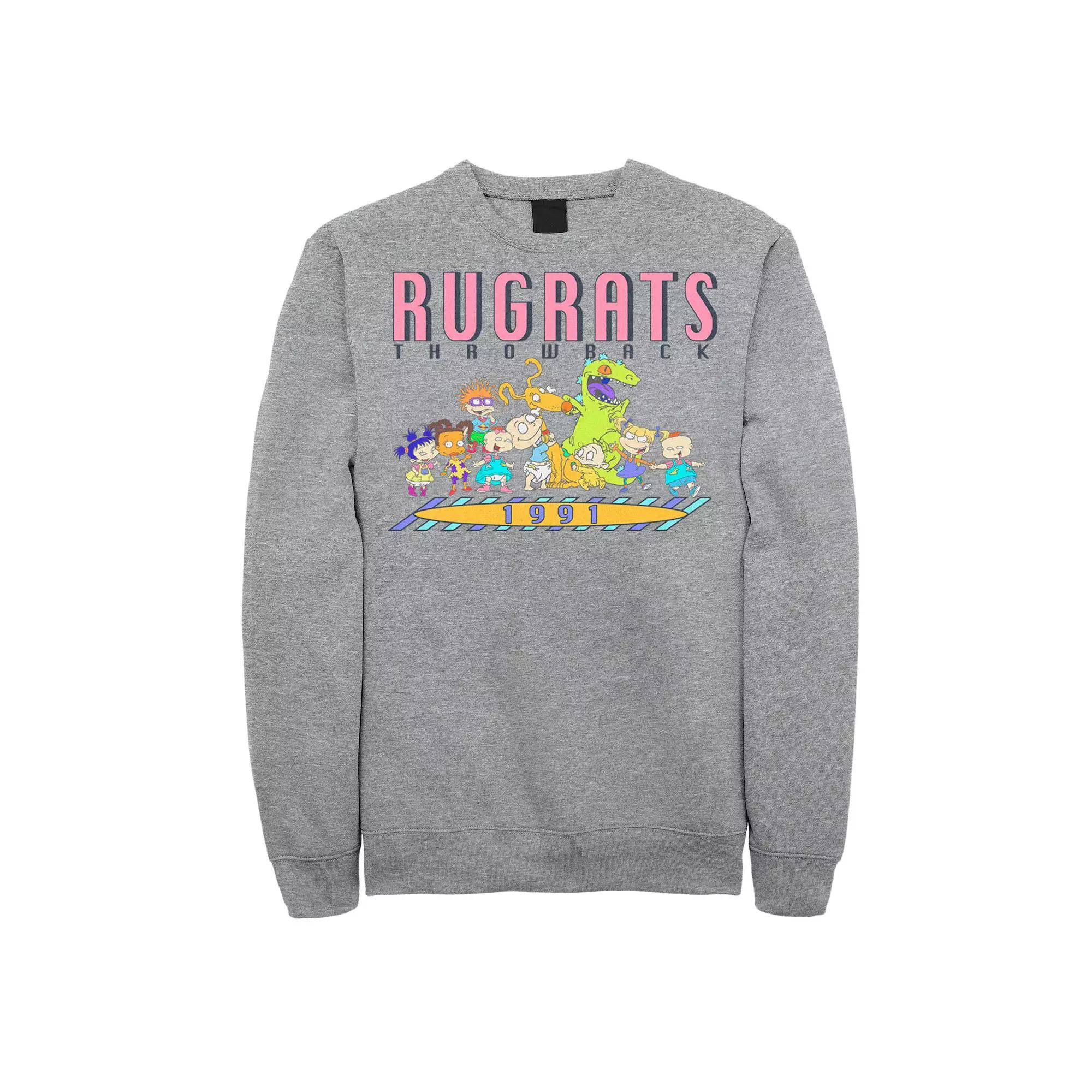 Men's Rugrats Throwback 1991 Group Shot Sweatshirt, Size: Small, Athletic Grey Product Image