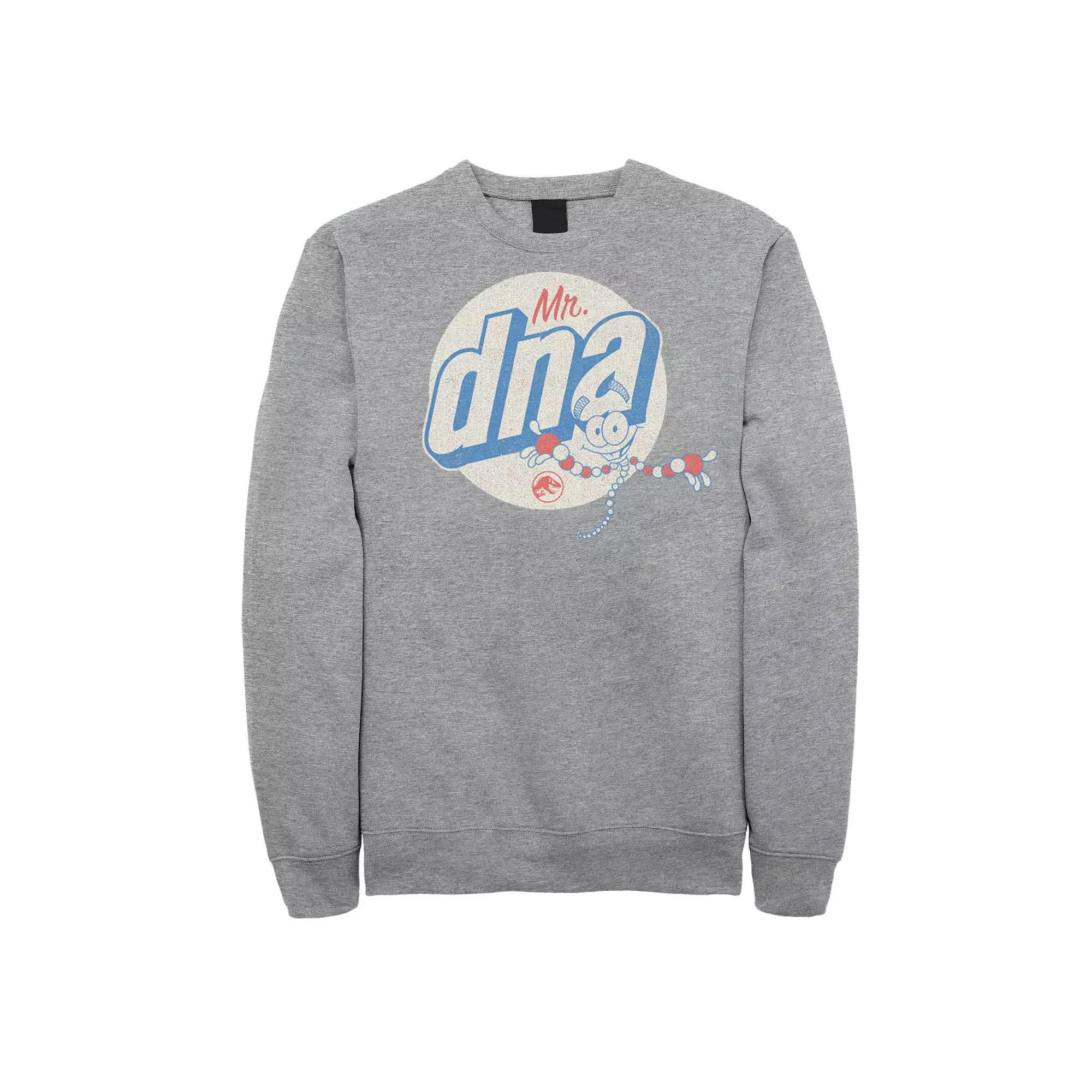 Men's Jurassic World Vintage Mr. DNA Logo Sweatshirt, Size: Small, Athletic Grey Product Image