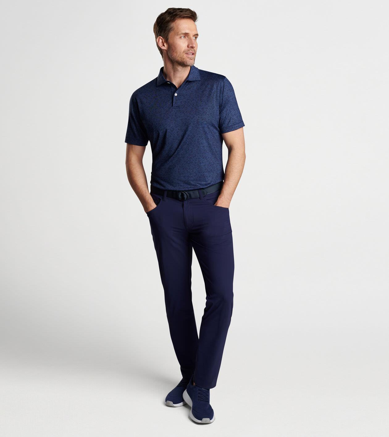 Peter Millar Mens Barnes Knit Polo | Color: Navy | Size: L Product Image