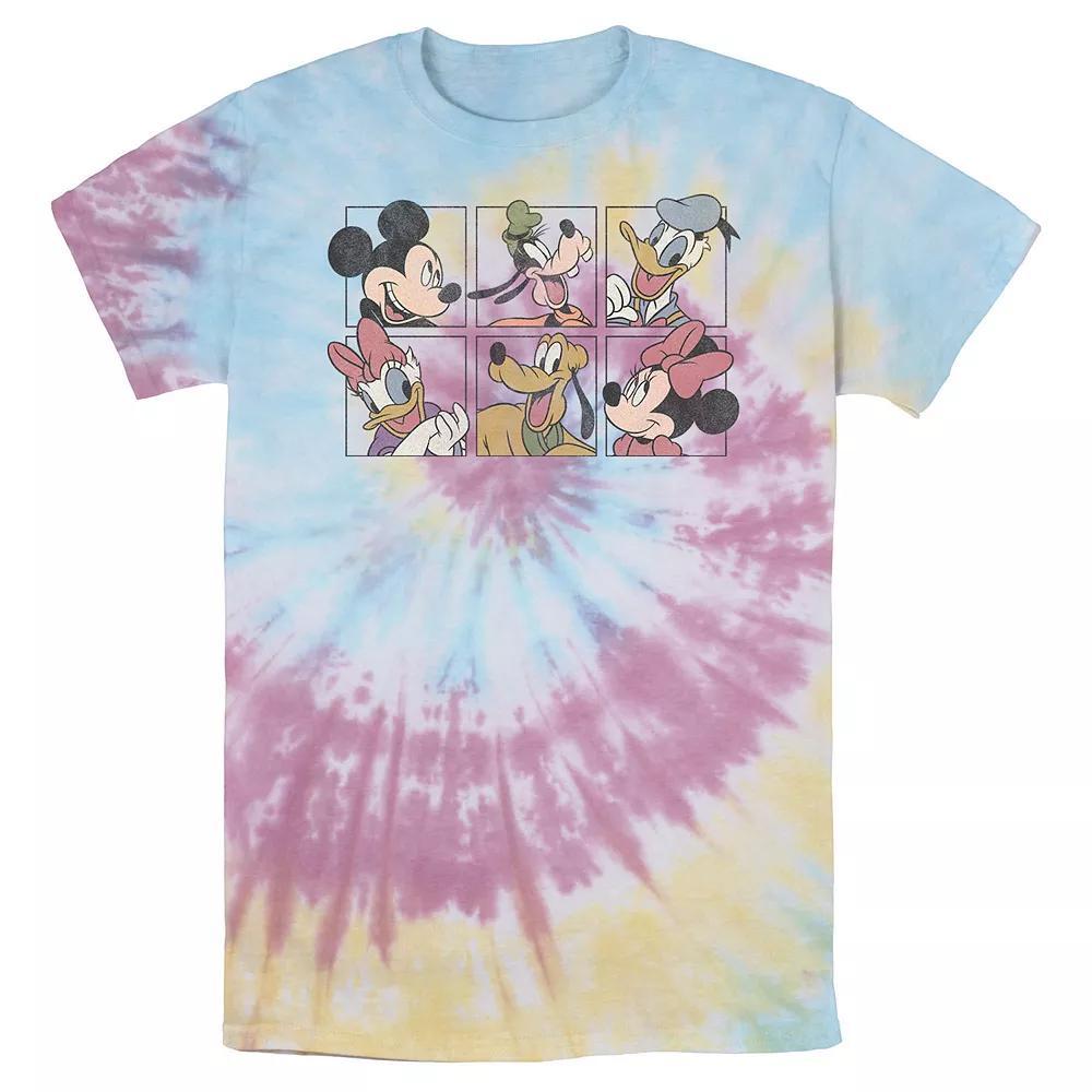 Men's Disney Mickey & Friends Classic Group Box Up Wash Tee, Size: Medium, White Blue Product Image