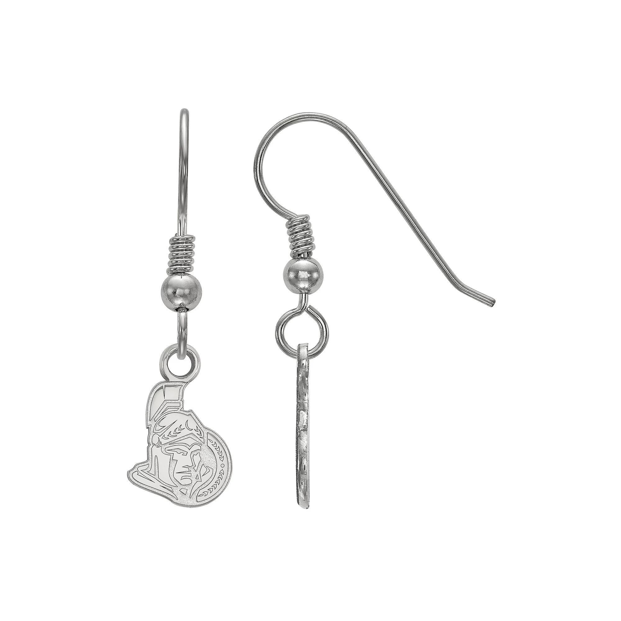 LogoArt Sterling Silver Ottawa Senators Mini Logo Dangle Earrings, Women's Product Image