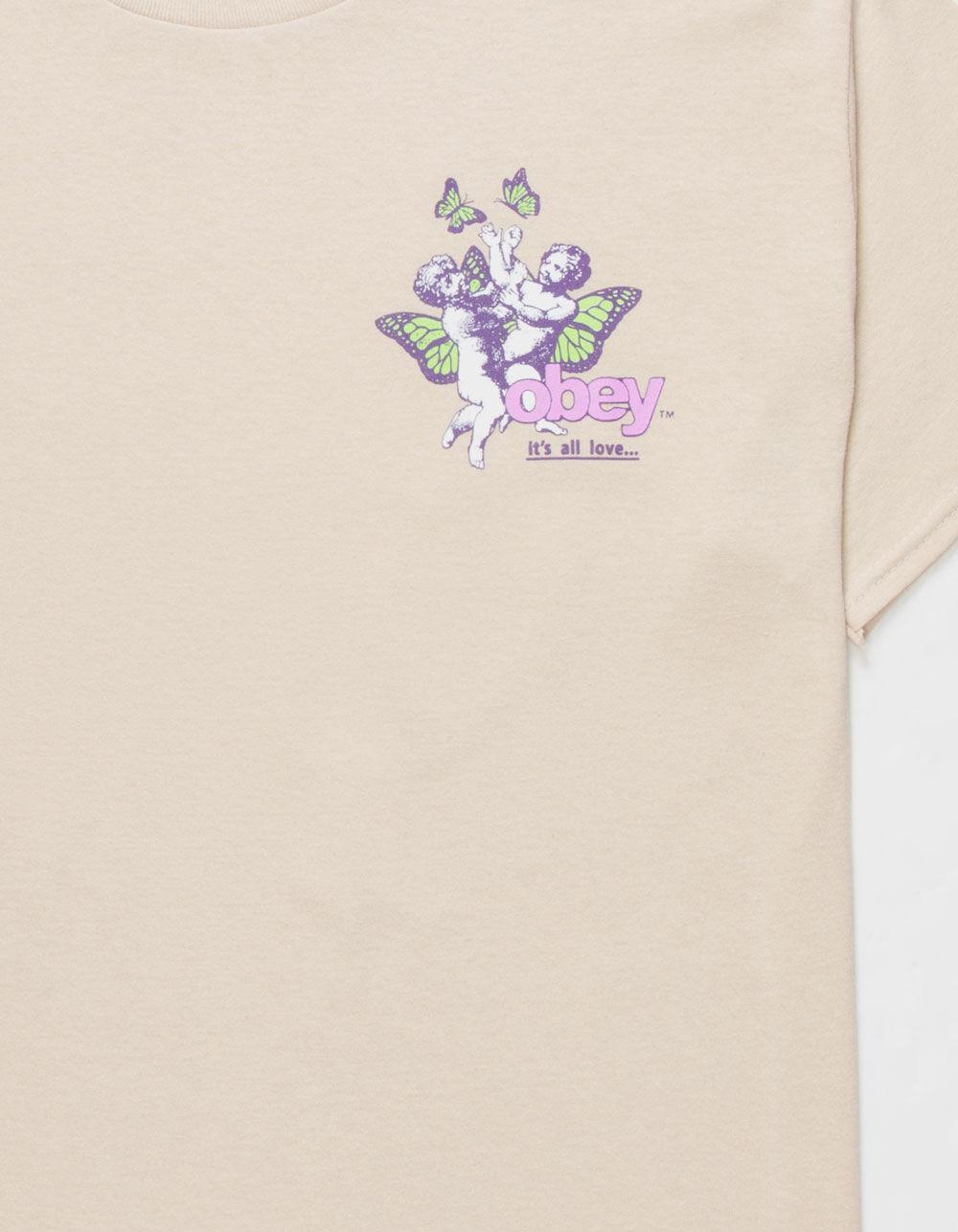 OBEY Cherub & Butterflies Mens Tee - PUTTY Product Image