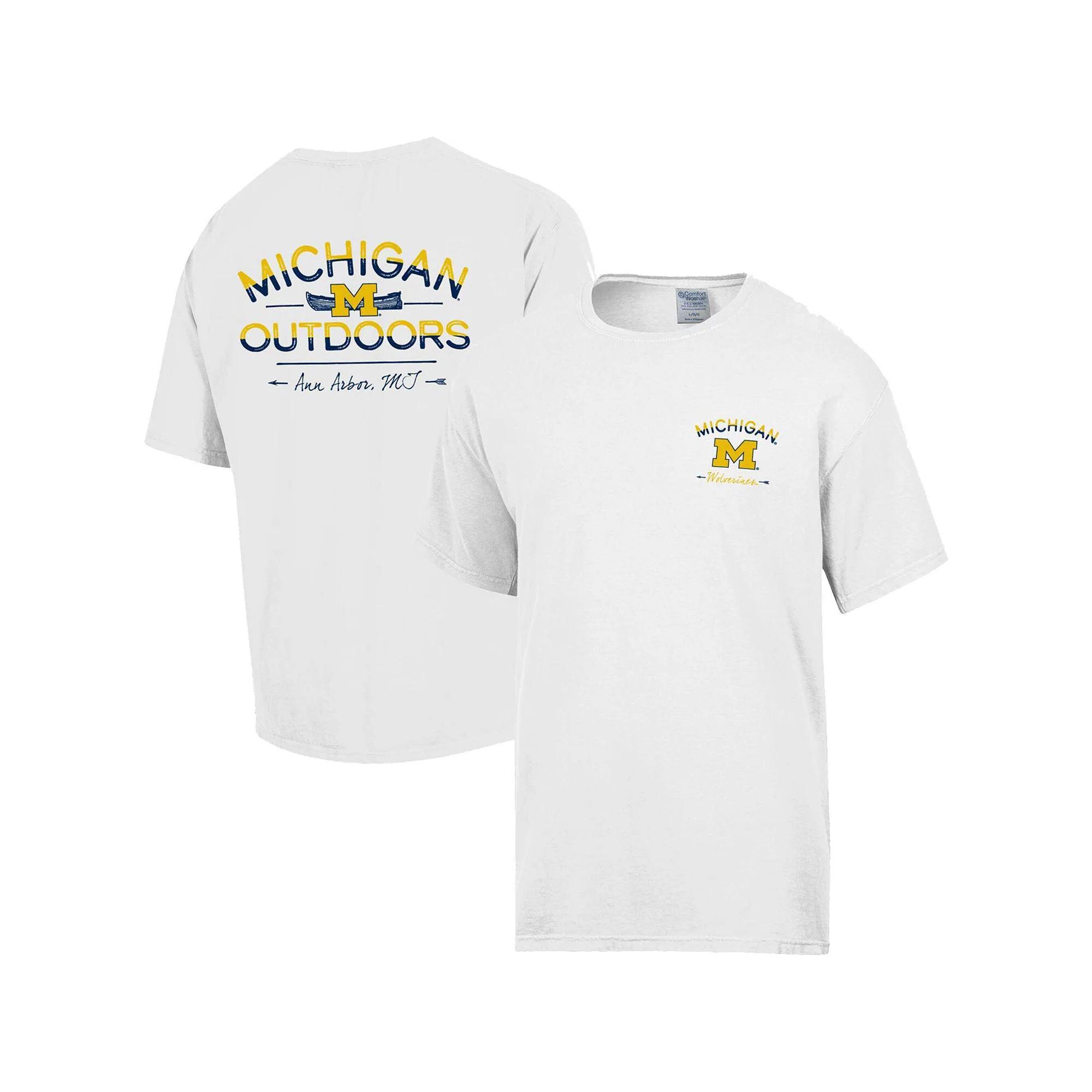 Men's Comfort Wash White Michigan Wolverines Great Outdoors T-Shirt, Size: 2XL Product Image