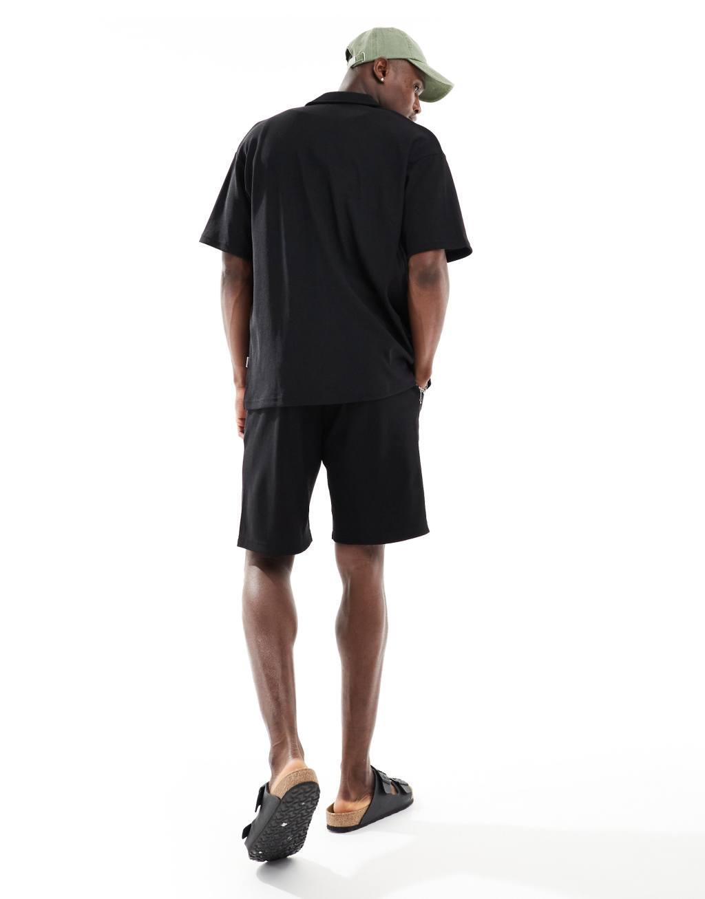 Jack & Jones plisse shorts in black - part of a set  Product Image