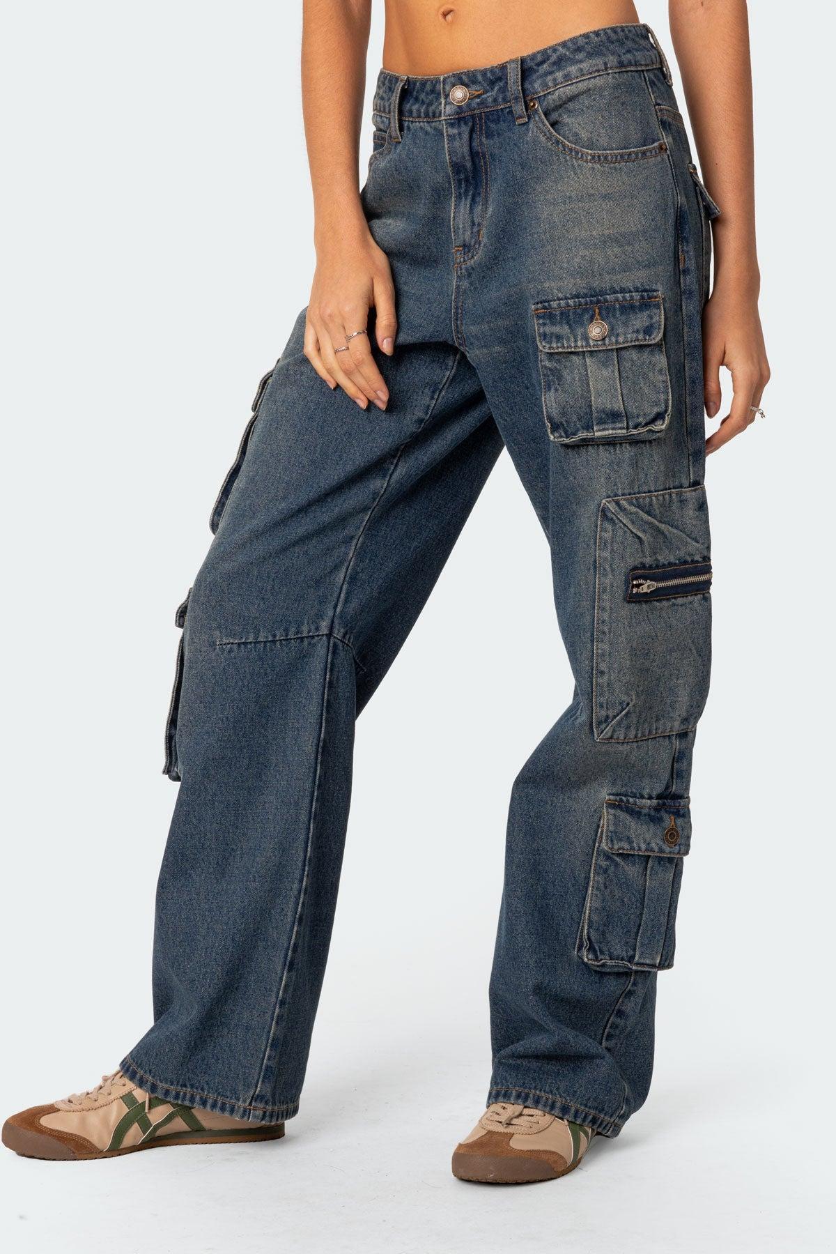 Baggy Boyfriend Cargo Jeans Product Image