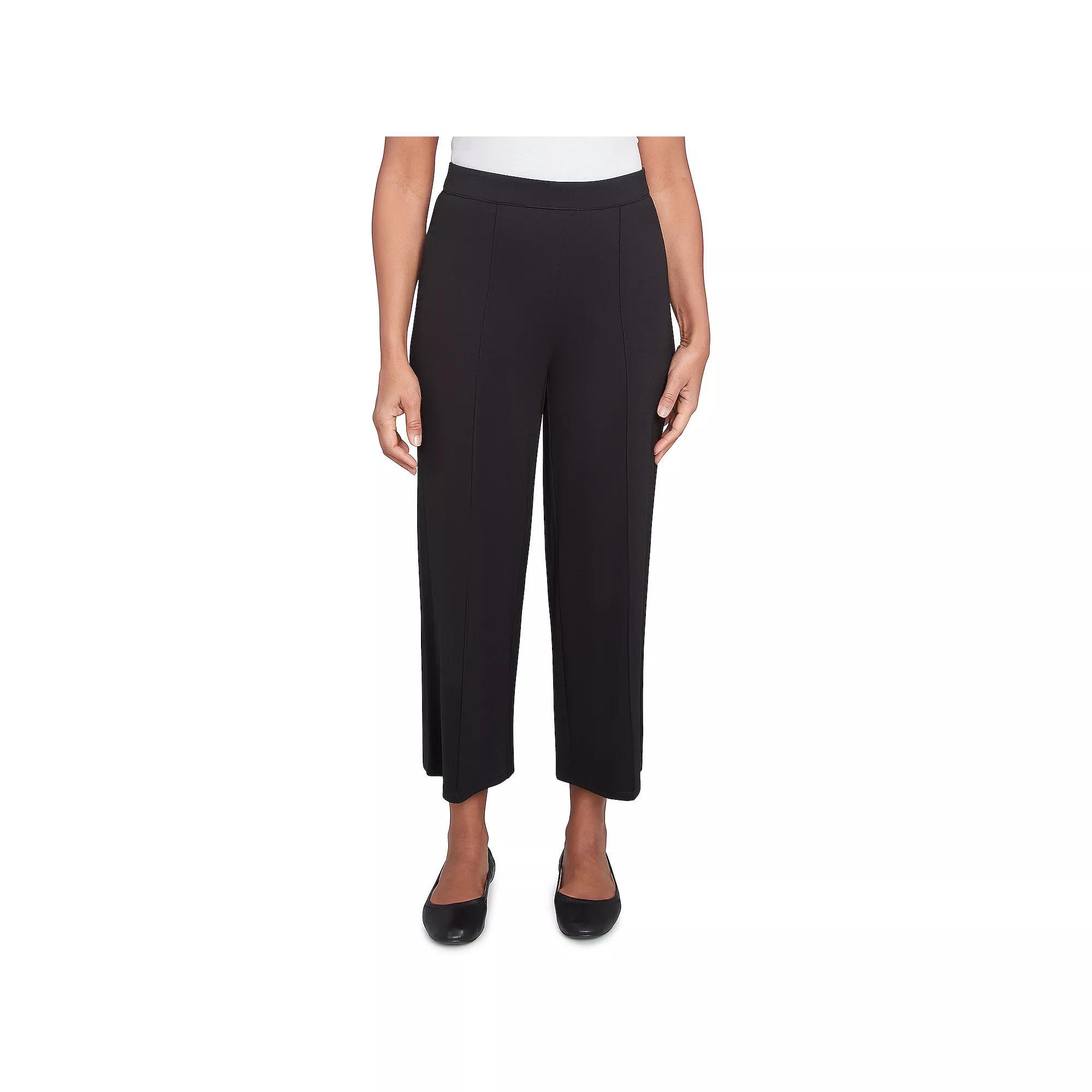 Alfred Dunner Women's Flat-Front Relaxed Ankle Pants, Size: Small, Black Product Image
