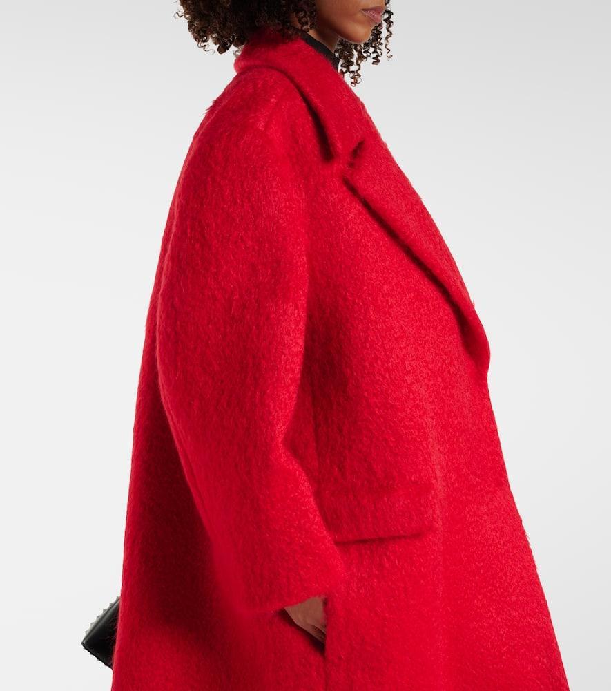 VALENTINO Mohair-blend Coat In Red Product Image