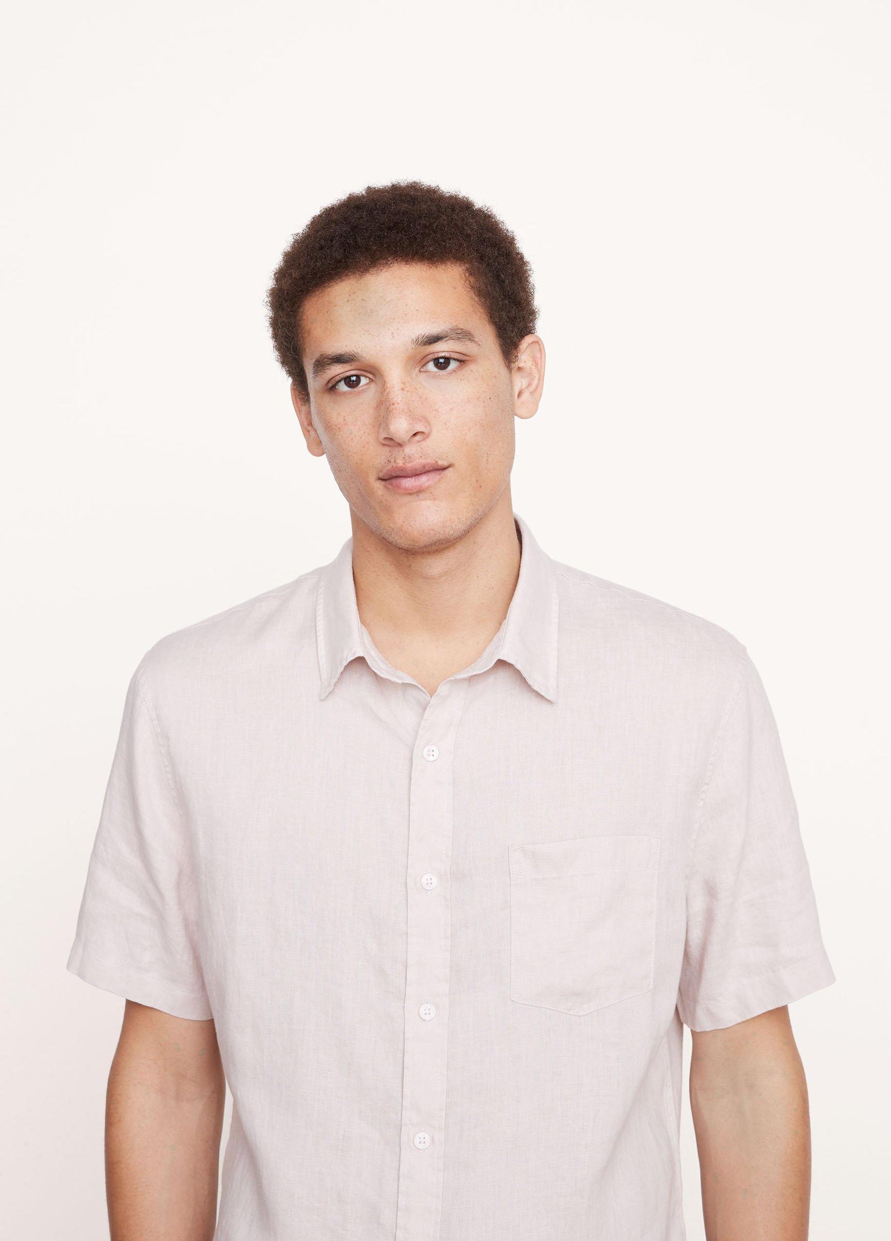 Mens Linen Short-Sleeve Shirt, Rosewater, Size XS Vince Product Image