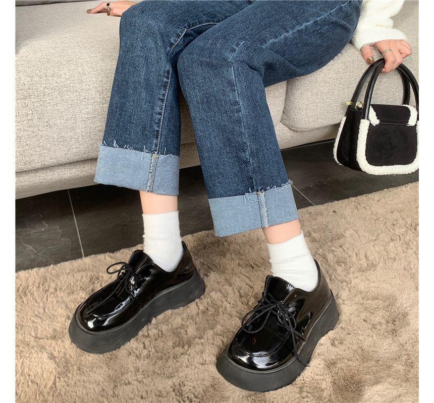 High Waist Straight Leg Jeans Product Image