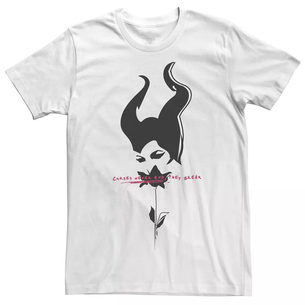 Disney's Maleficent Men's Rose And Horn Stamp Tee, Size: Small, White Product Image