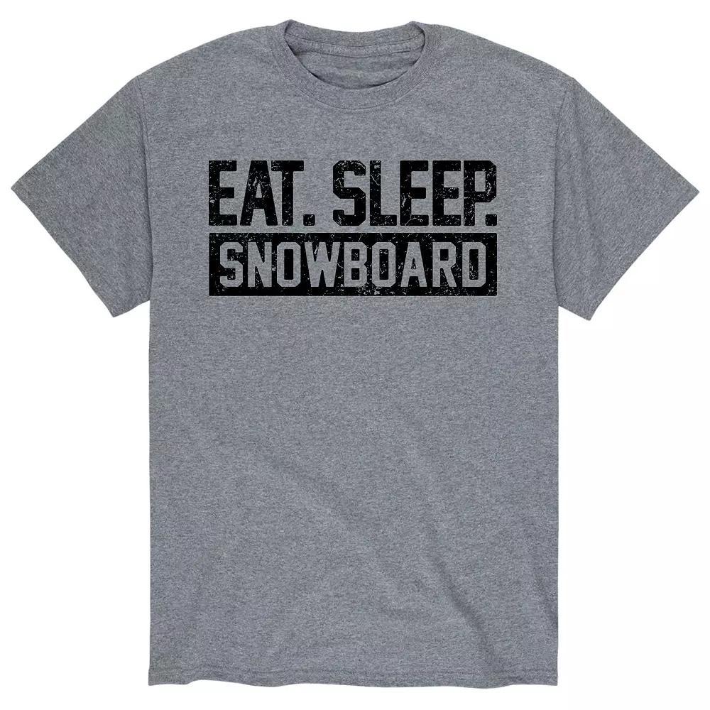 Men's Eat Sleep Snowboard Tee, Size: Medium, Gray Product Image