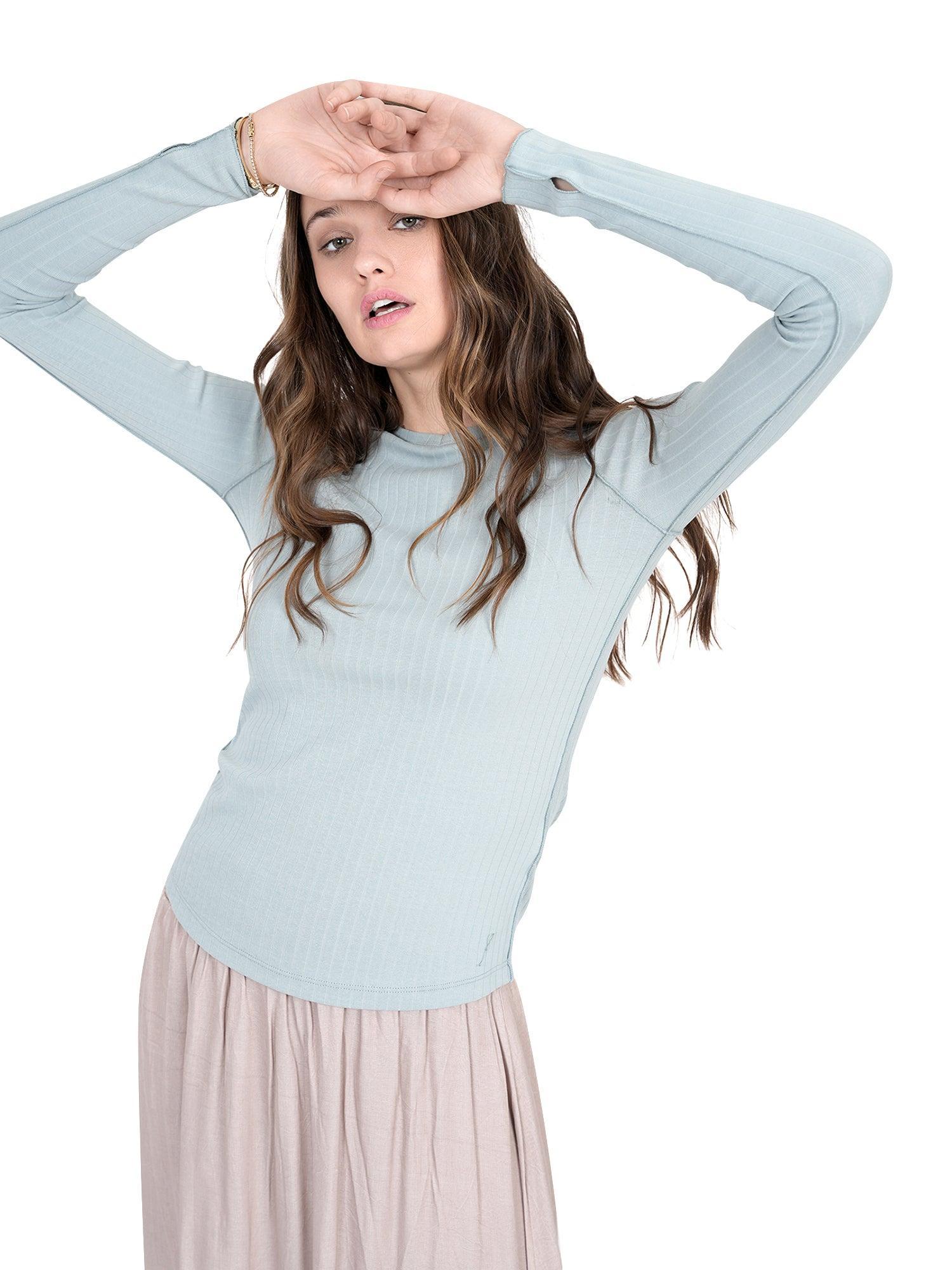 FYI Ribbed Thumbholes Top Product Image