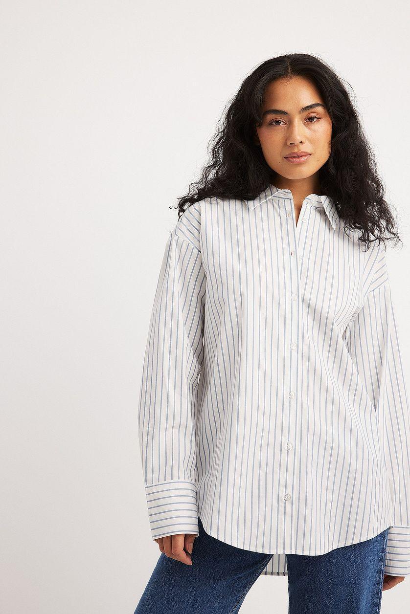 Oversized Long Sleeve Cotton Shirt Product Image