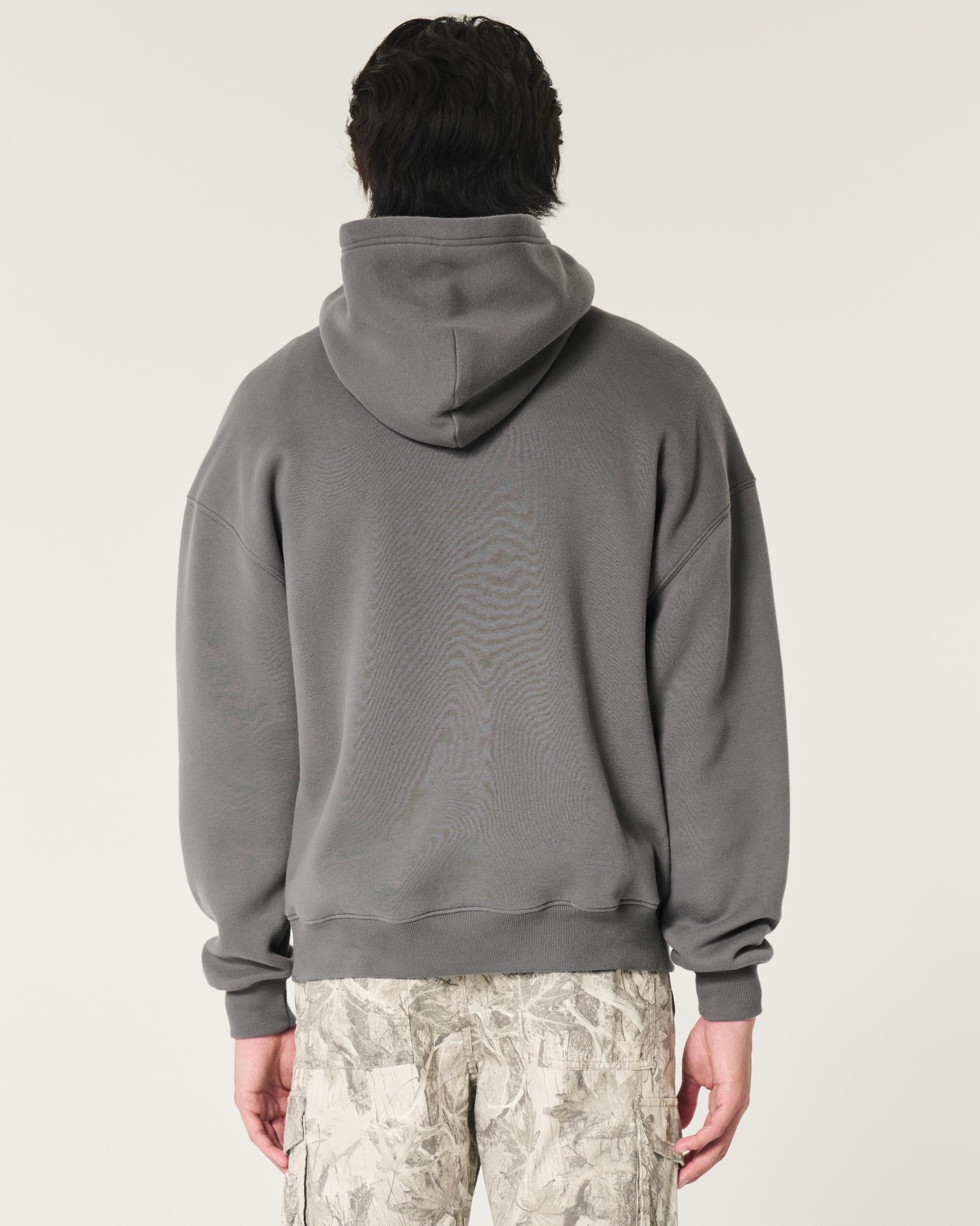 Hollister Feel Good Fleece Boxy Camo Hoodie Product Image