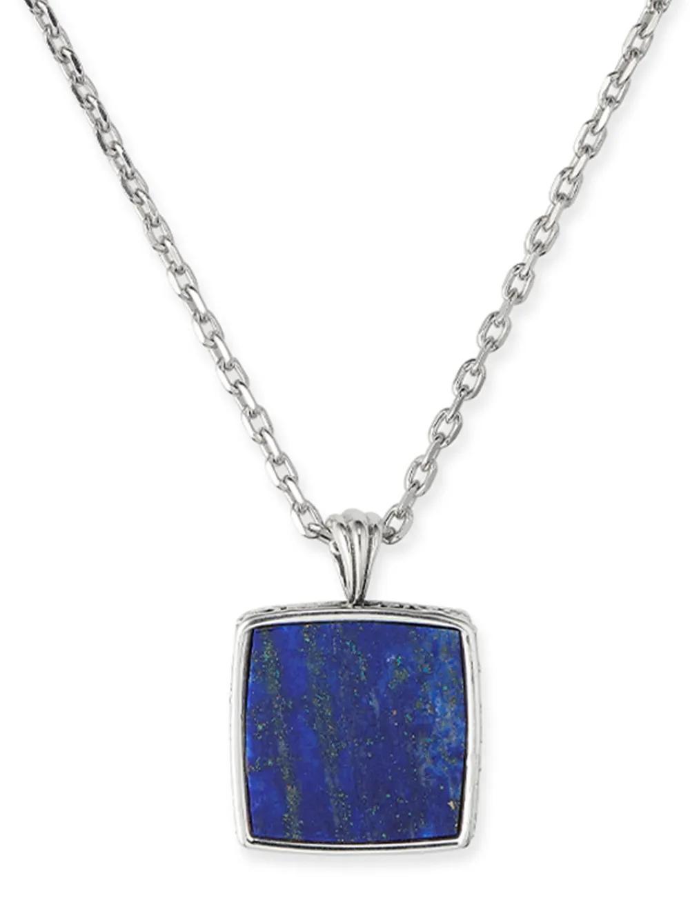 EMANUELE BICOCCHI Lapis Amulet Necklace In Silver Product Image