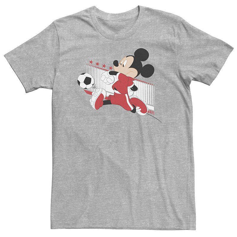 Big & Tall Disney Mickey Mouse Swiss Soccer Uniform Portrait Tee, Men's, Size: 4XL Tall, Athletic Grey Product Image