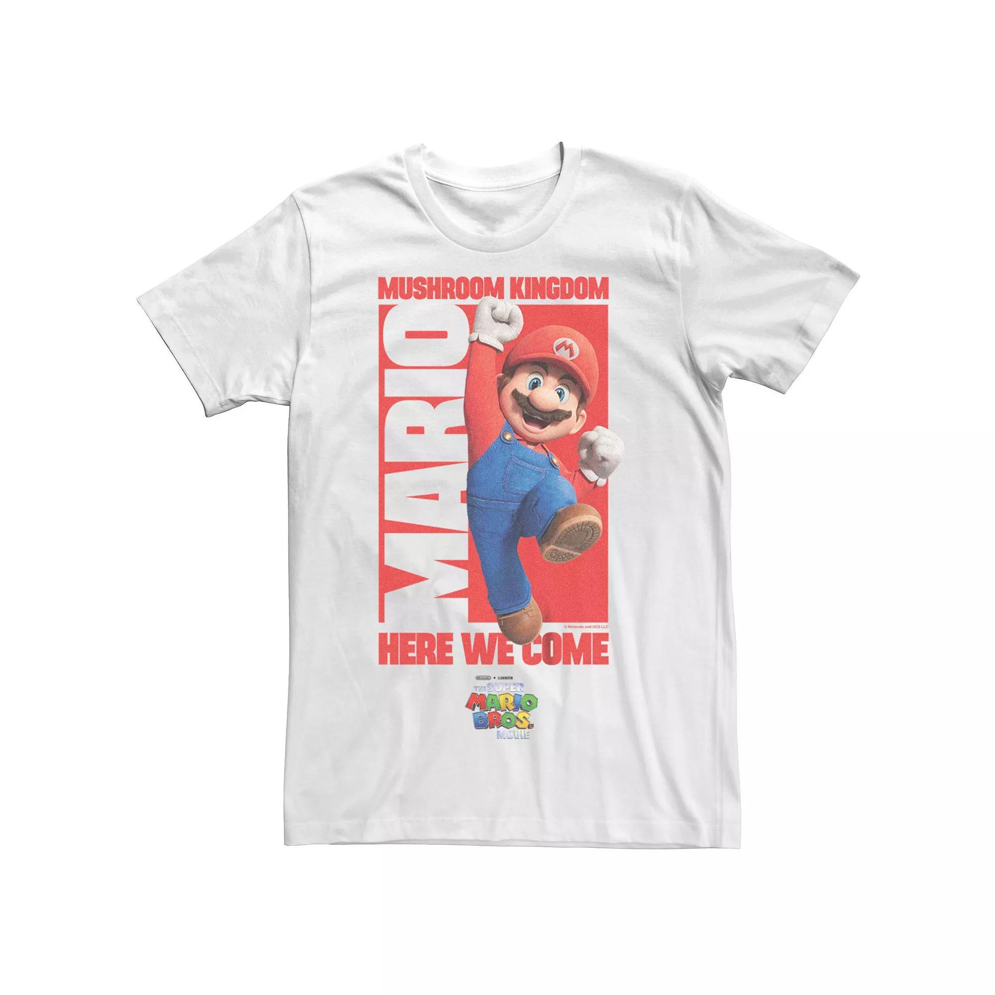 Big & Tall The Super Mario Bros. Movie Jumpman Mushroom Kingdom Here We Come Graphic Tee, Men's, Size: 5XL, White Product Image