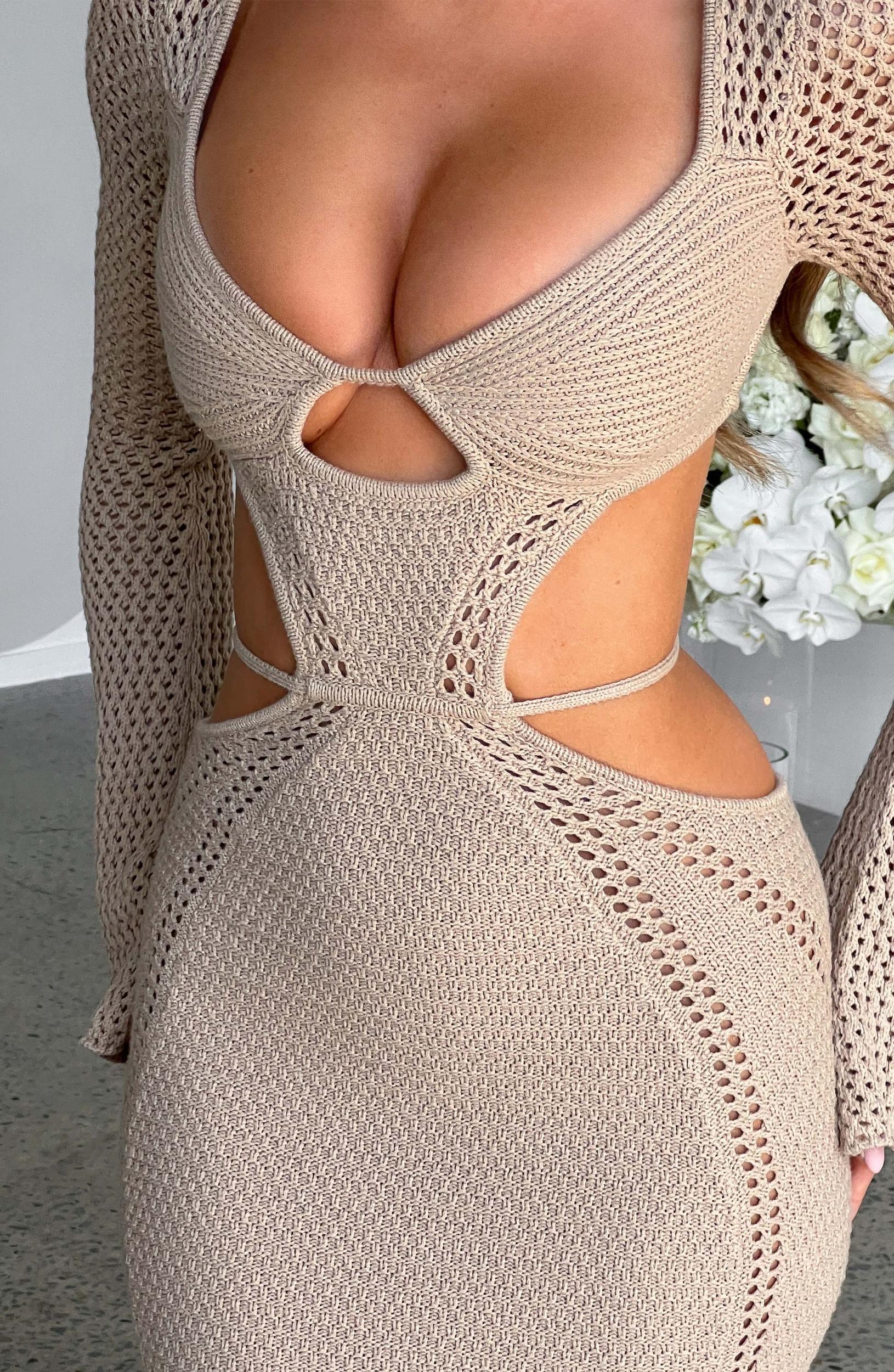 Nadine Maxi Dress - Beige Product Image