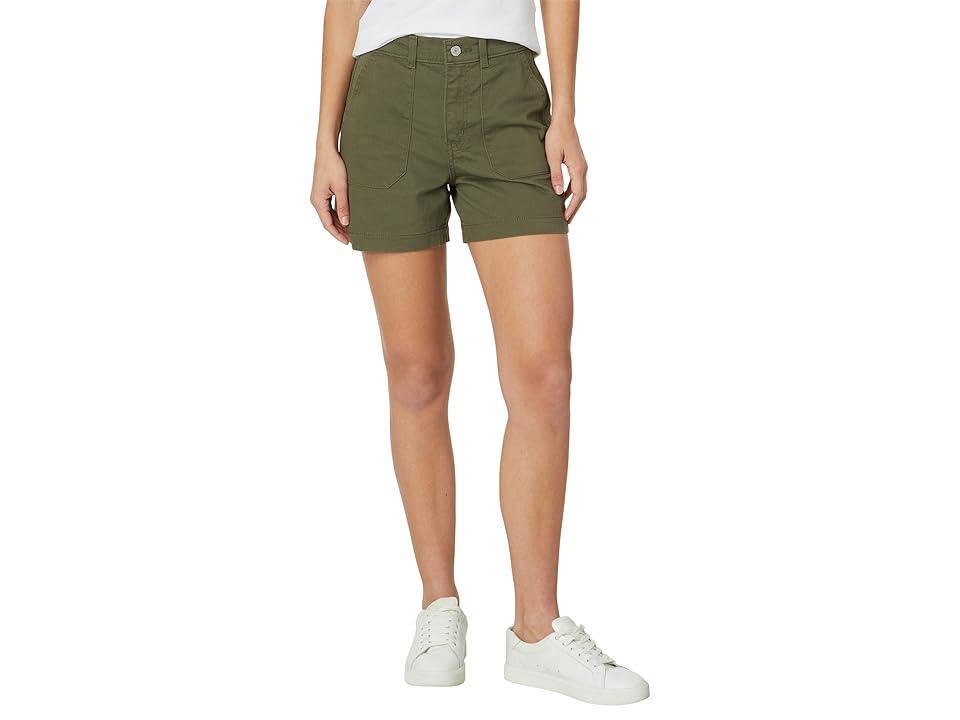 Womens Levis Slim Twill Midrise Utility Shorts Olive Black Product Image
