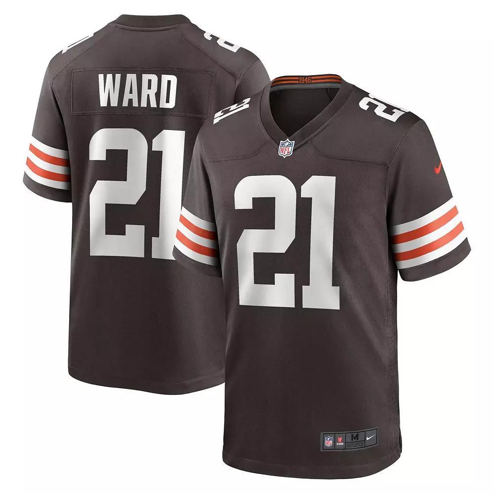 Men's Nike Denzel Ward Brown Cleveland Browns Game Jersey, Size: 3XL Product Image