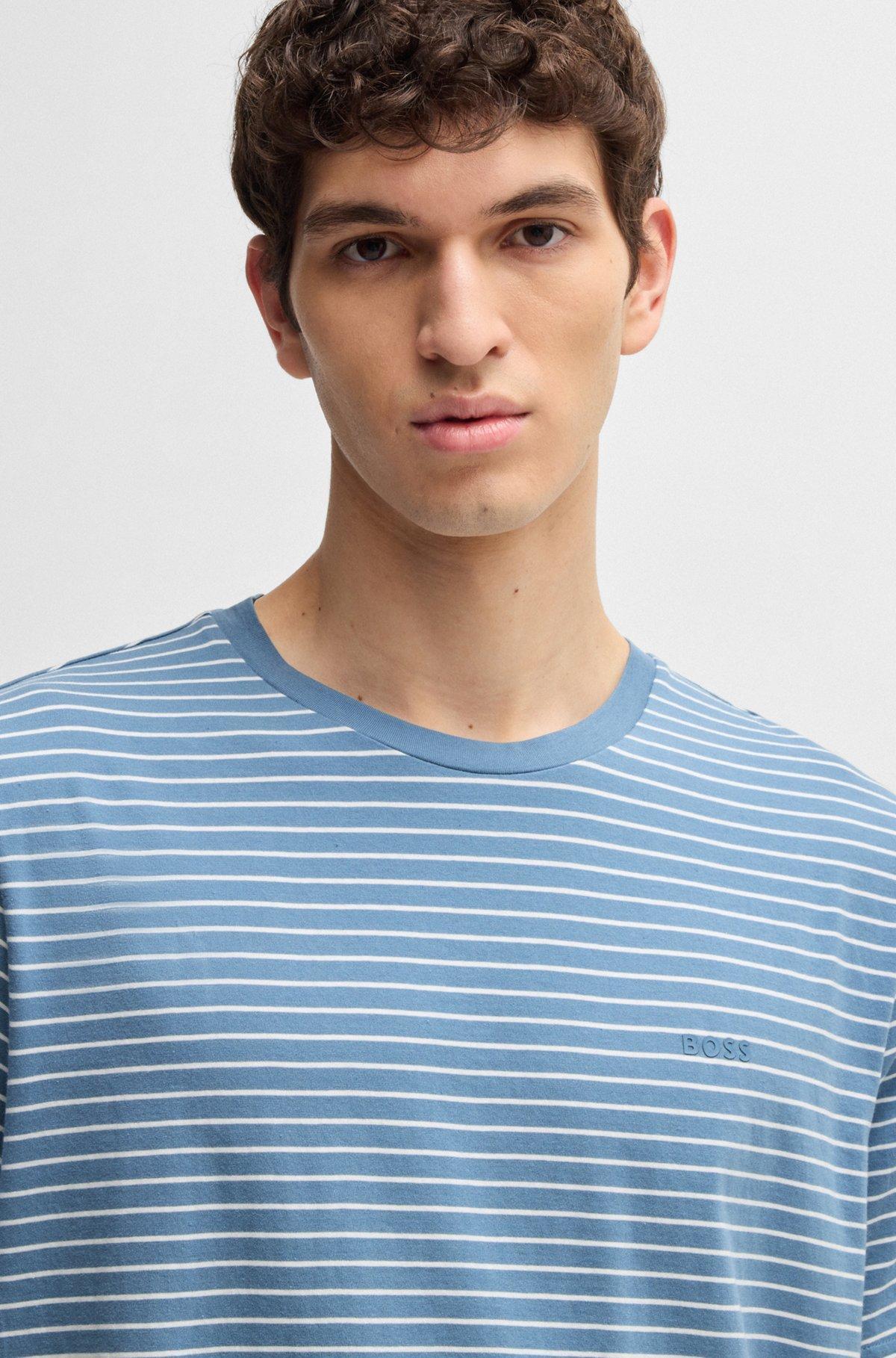 Relaxed-fit T-shirt in cotton with horizontal stripes Product Image