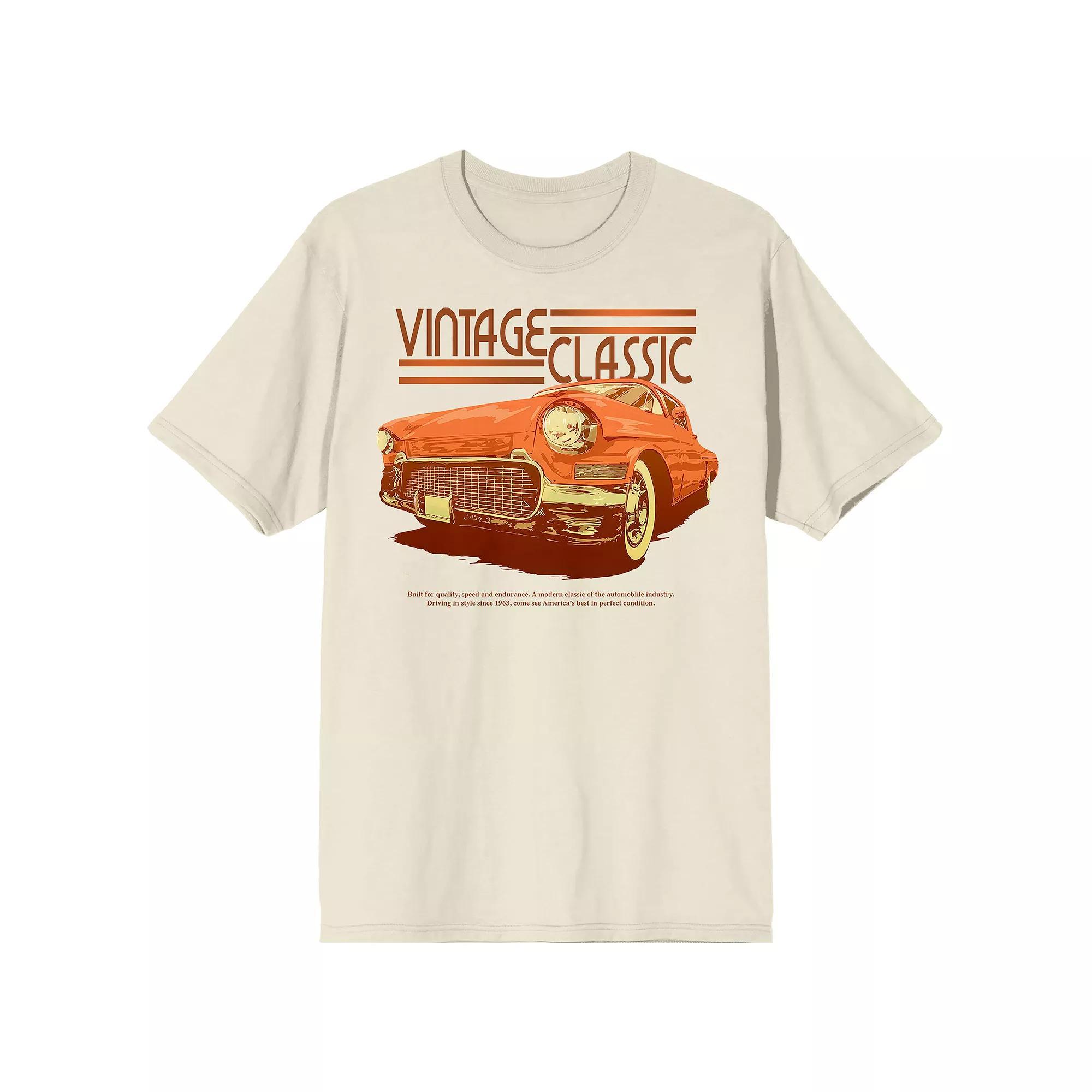 Men's Car Fanatic Orange Vintage Car Tee, Size: XXL, Beige Product Image