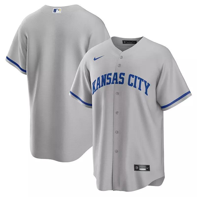 Mens Nike Gray Kansas City Royals Road Replica Team Jersey Product Image