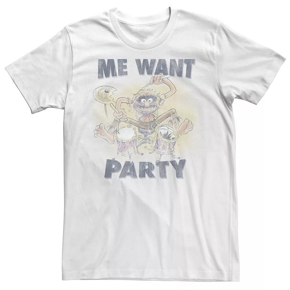 Men's The Muppets Animal Me Want Party Graphic Tee, Size: XS, White Product Image